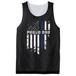 Thin Blue Line Proud Dad Police Family Mesh Reversible Basketball Jersey Tank