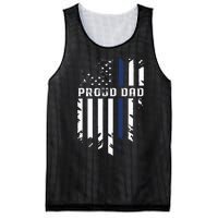 Thin Blue Line Proud Dad Police Family Mesh Reversible Basketball Jersey Tank