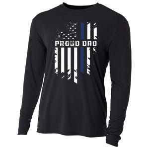 Thin Blue Line Proud Dad Police Family Cooling Performance Long Sleeve Crew