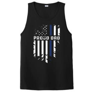 Thin Blue Line Proud Dad Police Family PosiCharge Competitor Tank