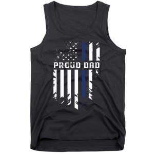 Thin Blue Line Proud Dad Police Family Tank Top