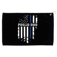 Thin Blue Line Proud Dad Police Family Grommeted Golf Towel