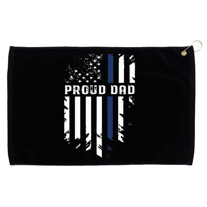 Thin Blue Line Proud Dad Police Family Grommeted Golf Towel