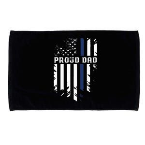 Thin Blue Line Proud Dad Police Family Microfiber Hand Towel