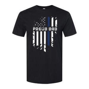 Thin Blue Line Proud Dad Police Family Softstyle CVC T-Shirt