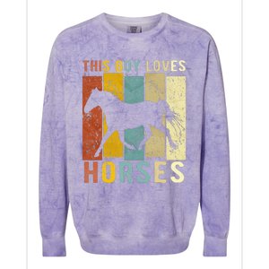 This Boy Loves Horses Horse Colorblast Crewneck Sweatshirt