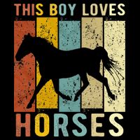 This Boy Loves Horses Horse V-Neck T-Shirt