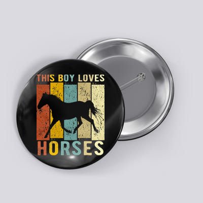 This Boy Loves Horses Horse Button