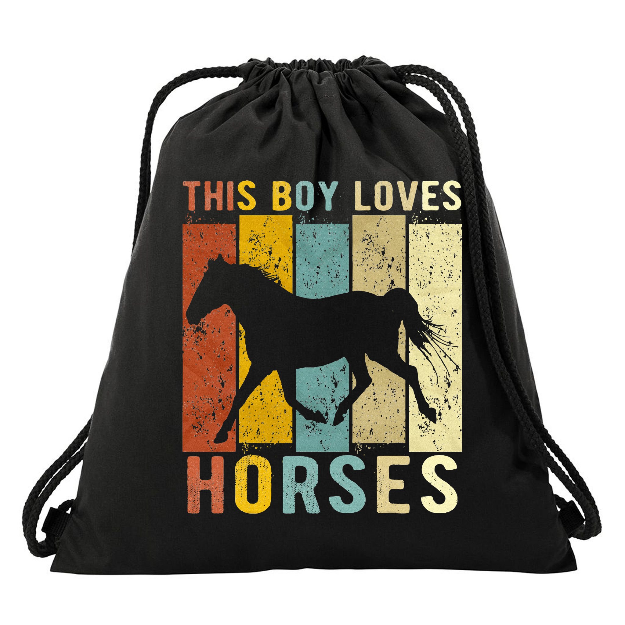 This Boy Loves Horses Horse Drawstring Bag