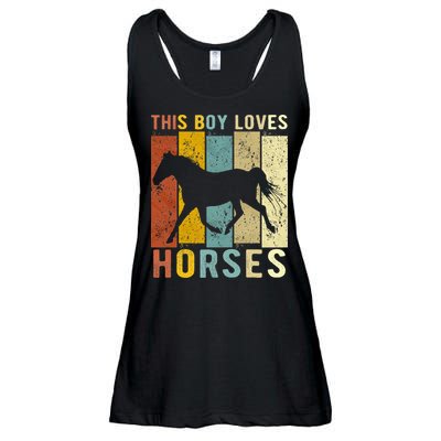 This Boy Loves Horses Horse Ladies Essential Flowy Tank