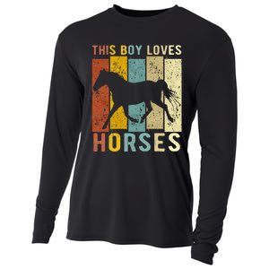 This Boy Loves Horses Horse Cooling Performance Long Sleeve Crew