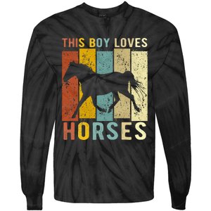 This Boy Loves Horses Horse Tie-Dye Long Sleeve Shirt