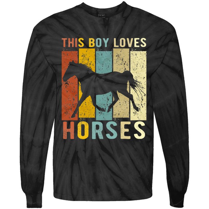 This Boy Loves Horses Horse Tie-Dye Long Sleeve Shirt