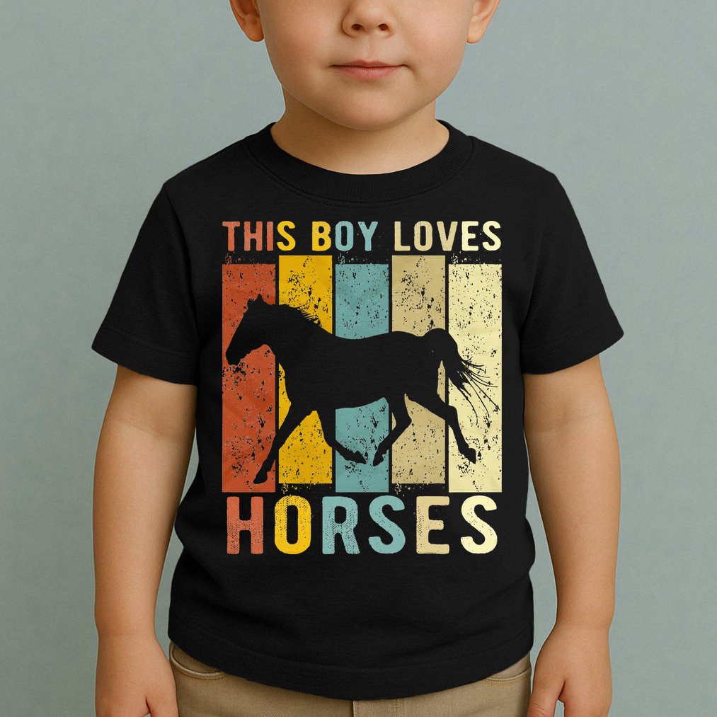 This Boy Loves Horses Horse Toddler T-Shirt