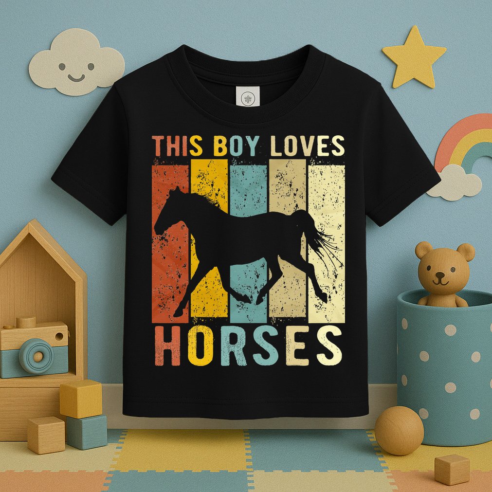 This Boy Loves Horses Horse Toddler T-Shirt