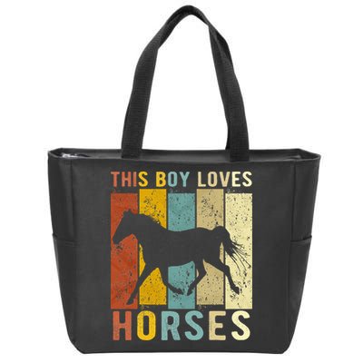 This Boy Loves Horses Horse Zip Tote Bag