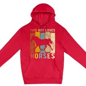 This Boy Loves Horses Horse Premium Pullover Hoodie