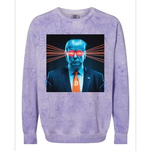 Trump Bitcoin Laser Eyes Crypto Fan Cryptocurrency Investor Colorblast Crewneck Sweatshirt