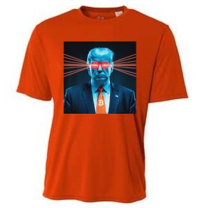 Trump Bitcoin Laser Eyes Crypto Fan Cryptocurrency Investor Cooling Performance Crew T-Shirt