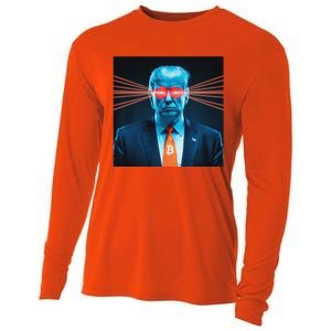 Trump Bitcoin Laser Eyes Crypto Fan Cryptocurrency Investor Cooling Performance Long Sleeve Crew