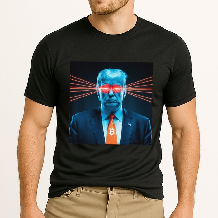 Trump Bitcoin Laser Eyes Crypto Fan Cryptocurrency Investor Performance Shirt