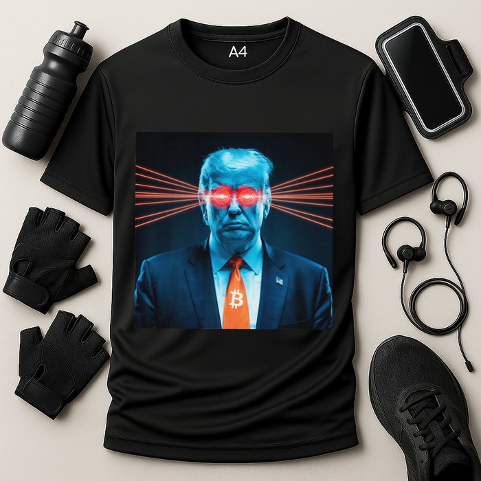 Trump Bitcoin Laser Eyes Crypto Fan Cryptocurrency Investor Performance Shirt