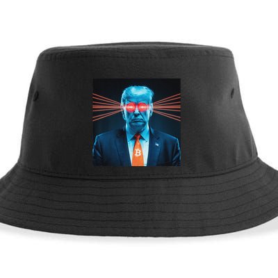 Trump Bitcoin Laser Eyes Crypto Fan Cryptocurrency Investor Sustainable Bucket Hat