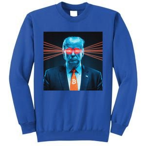 Trump Bitcoin Laser Eyes Crypto Fan Cryptocurrency Investor Tall Sweatshirt