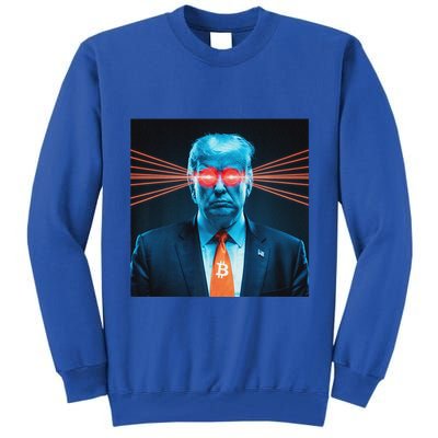 Trump Bitcoin Laser Eyes Crypto Fan Cryptocurrency Investor Tall Sweatshirt