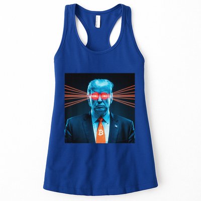 Trump Bitcoin Laser Eyes Crypto Fan Cryptocurrency Investor Womens Tank Top