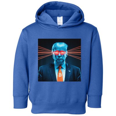 Trump Bitcoin Laser Eyes Crypto Fan Cryptocurrency Investor Toddler Hoodie