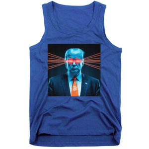 Trump Bitcoin Laser Eyes Crypto Fan Cryptocurrency Investor Tank Top