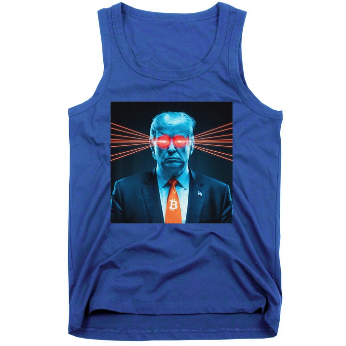 Trump Bitcoin Laser Eyes Crypto Fan Cryptocurrency Investor Tank Top