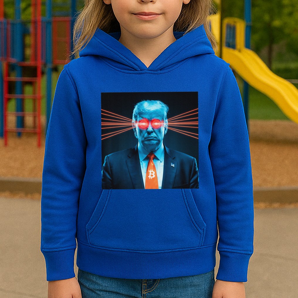 Trump Bitcoin Laser Eyes Crypto Fan Cryptocurrency Investor Kids Hoodie