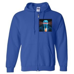 Trump Bitcoin Laser Eyes Crypto Fan Cryptocurrency Investor Full Zip Hoodie