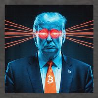 Trump Bitcoin Laser Eyes Crypto Fan Cryptocurrency Investor Vector Backpack