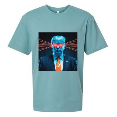 Trump Bitcoin Laser Eyes Crypto Fan Cryptocurrency Investor Sueded Cloud Jersey T-Shirt