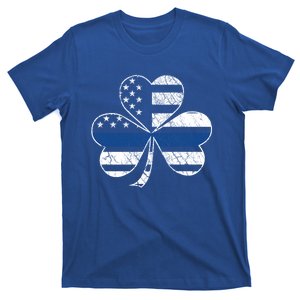 Thin Blue Line St Patrick's Day Clover Police Cool Gift T-Shirt