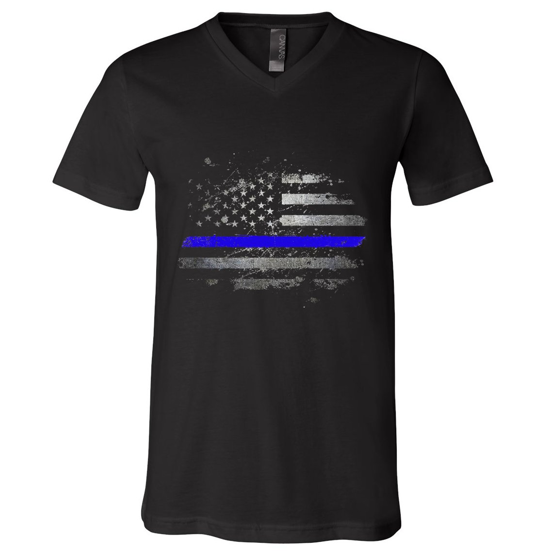 Thin Blue Line Vintage Usa Flag Patriots V-Neck T-Shirt