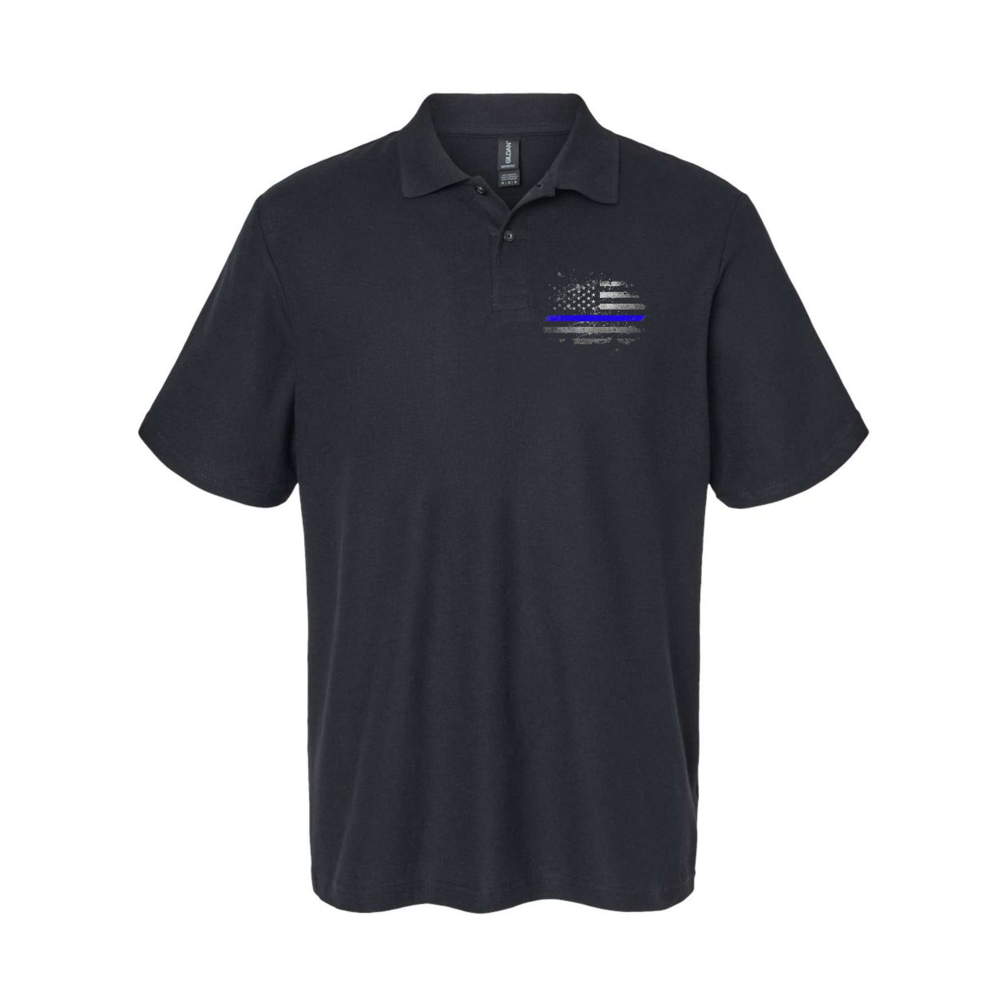 Thin Blue Line Vintage Usa Flag Patriots Polo