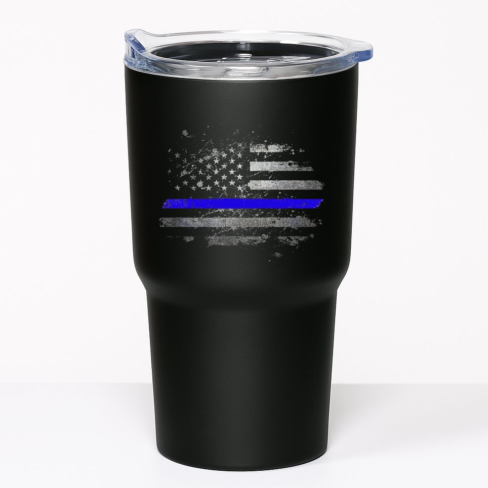 Thin Blue Line Vintage Usa Flag Patriots Tumbler