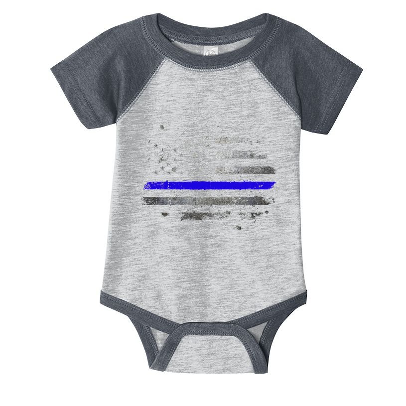 Thin Blue Line Vintage Usa Flag Patriots Infant Baby Jersey Bodysuit
