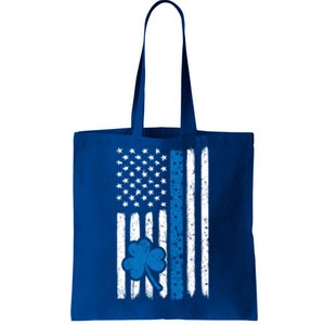 Thin Blue Line St Patrick's Day Gift Police Cop Usa Flag Cool Gift Tote Bag