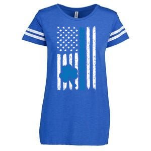 Thin Blue Line St Patrick's Day Gift Police Cop Usa Flag Cool Gift Enza Ladies Jersey Football T-Shirt