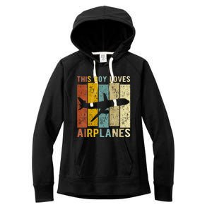 This Boy Loves Airplanes Airplane Women's Fleece Hoodie