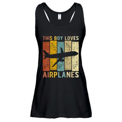 This Boy Loves Airplanes Airplane Ladies Essential Flowy Tank