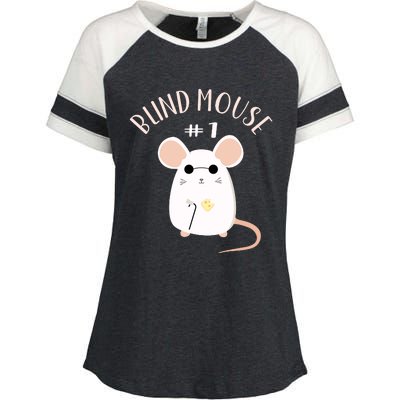 Three Blind Mice Matching Halloween Group Costume Mouse #1 Enza Ladies Jersey Colorblock Tee