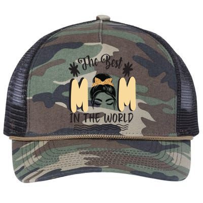 The Best Mom In The World Retro Rope Trucker Hat Cap