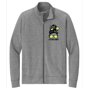 Tennis Ball Mom Tennis Player Bandana Mom Messy Bun Hair Stretch Full-Zip Cadet Jacket