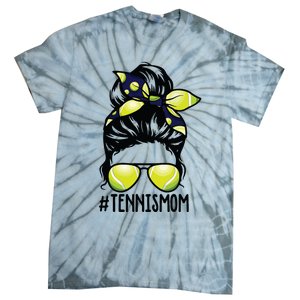 Tennis Ball Mom Tennis Player Bandana Mom Messy Bun Hair Tie-Dye T-Shirt